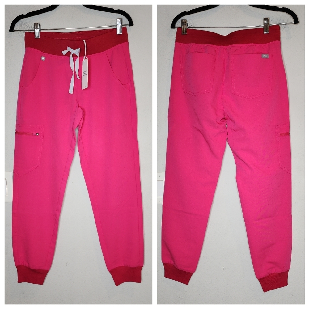 NWT Figs Zamora Jogger Scrub Pants Hot Pink XSP XS Petite Discontinued Color